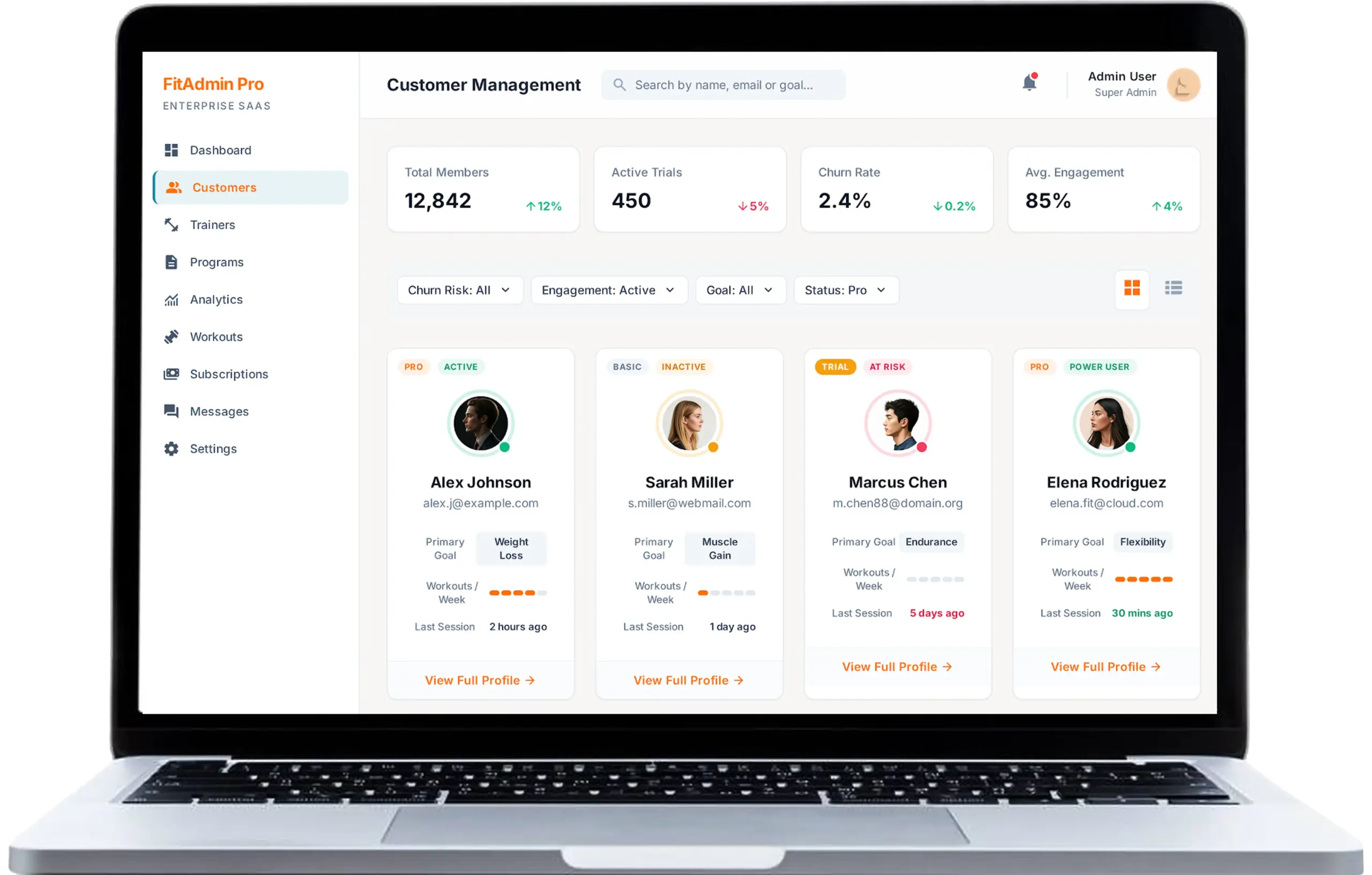 admin fitness-app-admin